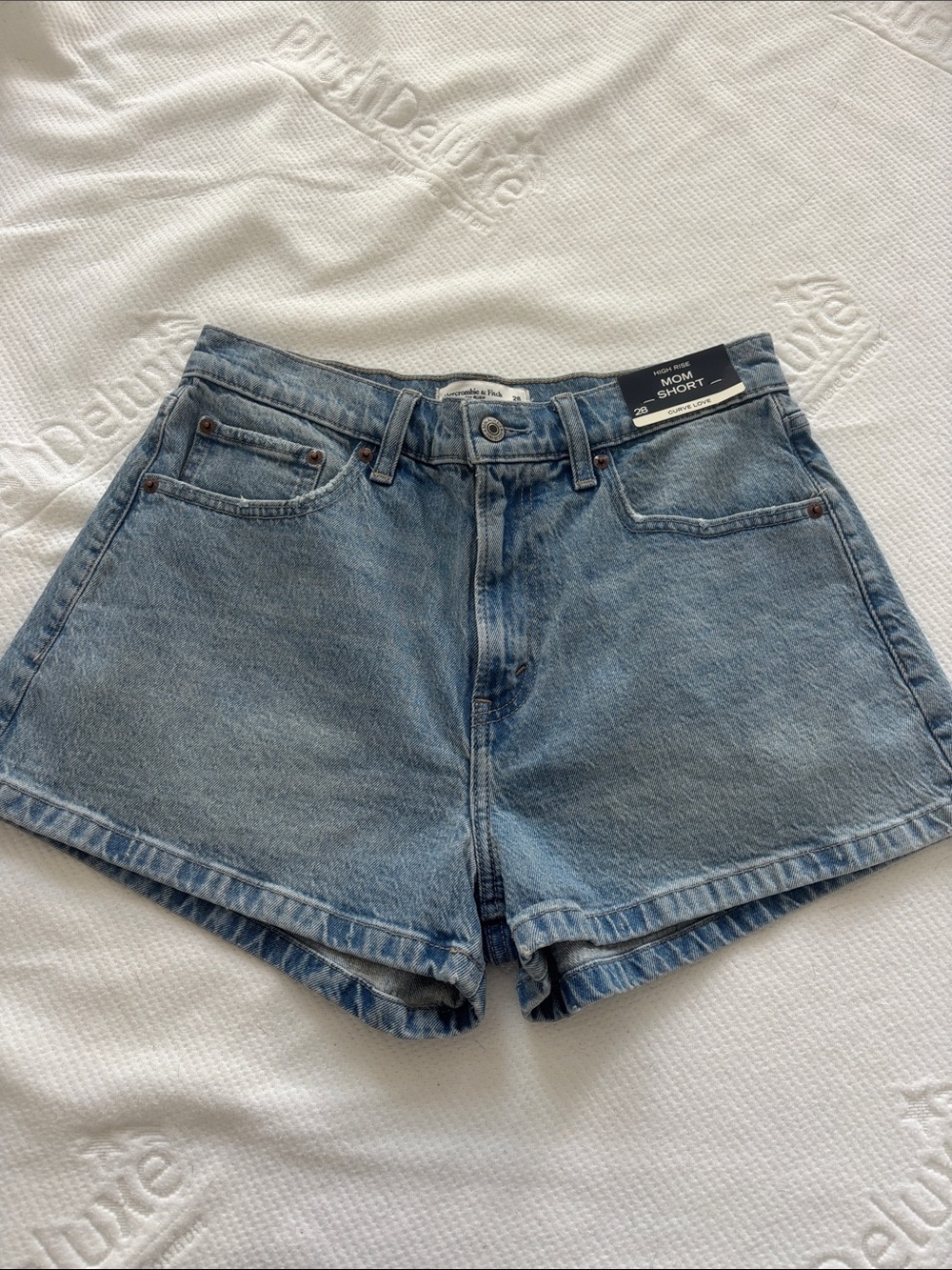 Abercrombie & Fitch Light Wash High-Rise Jean Shorts